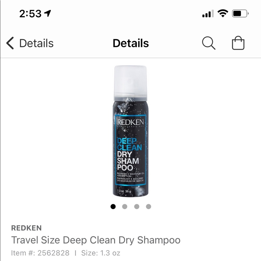 REDKEN deep clean dry shampoo travel size